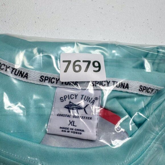 NEW Spicy Tuna St Pete Beach Shirt Men XL‎ Blue Performance Fishing Tee NWT $50 - Picture 15 of 15